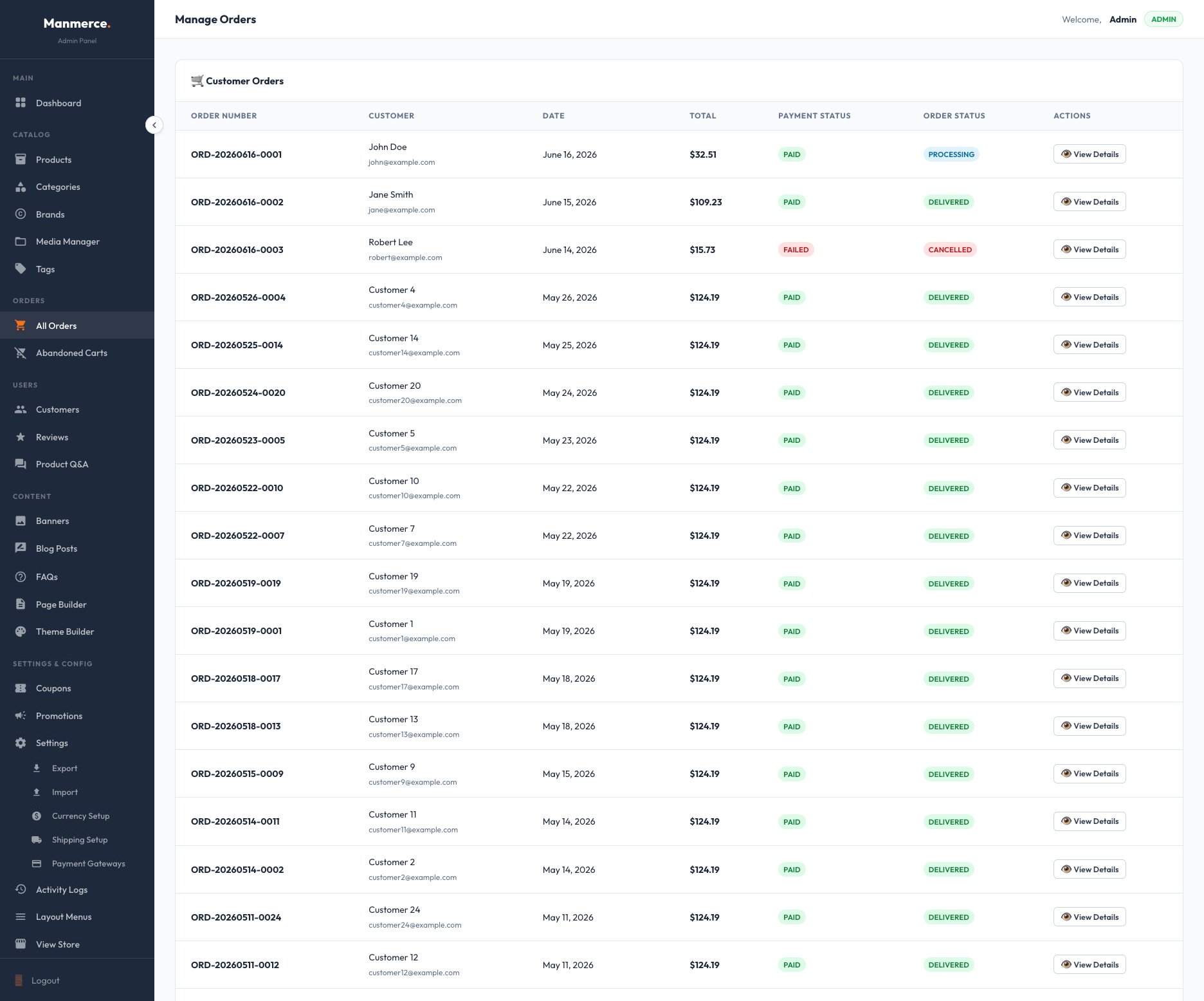 Manmerce - Order Dispatching & Courier API Dashboard