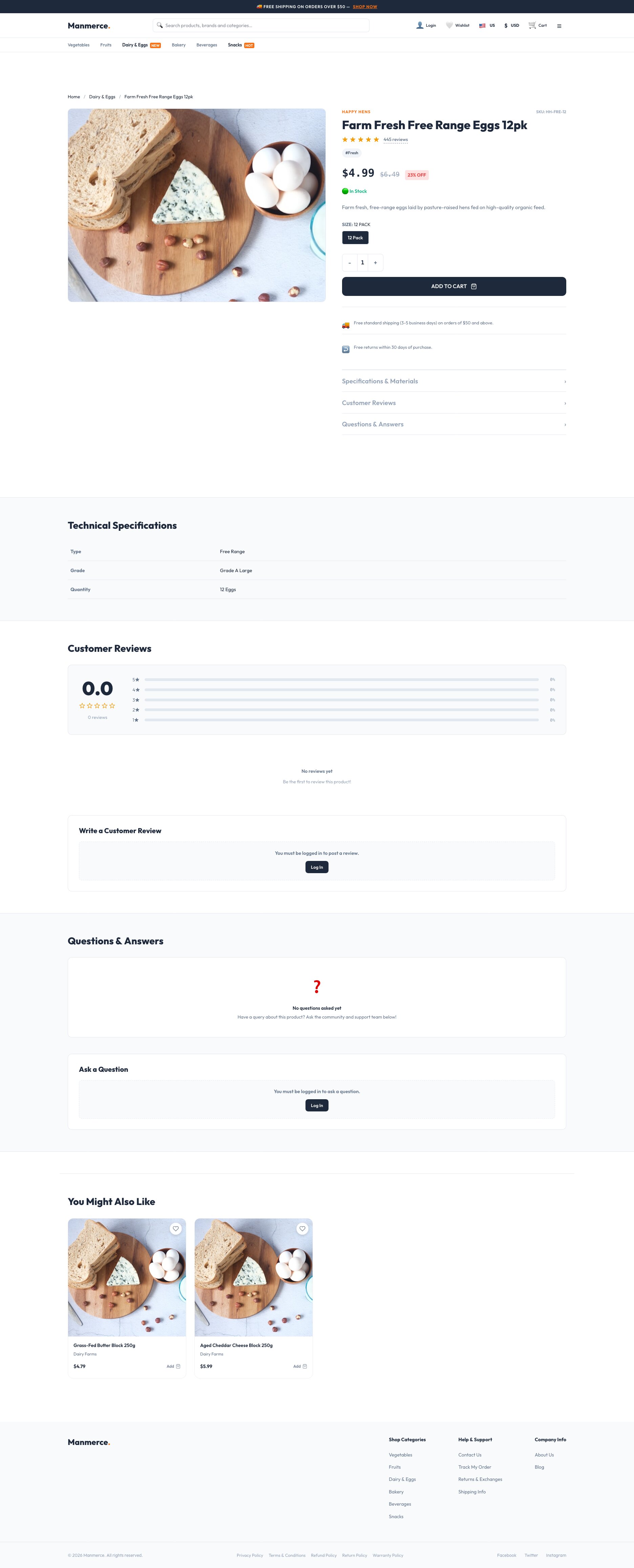 Manmerce - Single Product Detail Page (PDP)